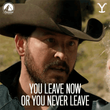 You Leave Now Or You Never Leave Rip Wheeler GIF - You Leave Now Or You Never Leave Rip Wheeler Cole Hauser GIFs