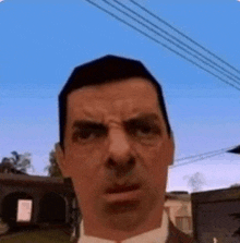 mr bean is making a funny face in a video game .