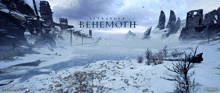 a poster for skydance 's benemoth shows a snowy mountain landscape