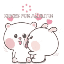 puffy bear lick love hearts kisses for abuelito