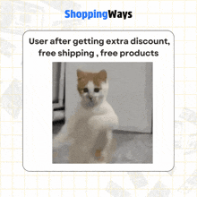 a picture of a cat with the words shopping ways below it