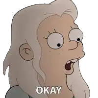 a cartoon character with a surprised look on his face and the word okay below him