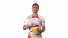 throwing popcorn timo werner rb leipzig chewing popcorn boo