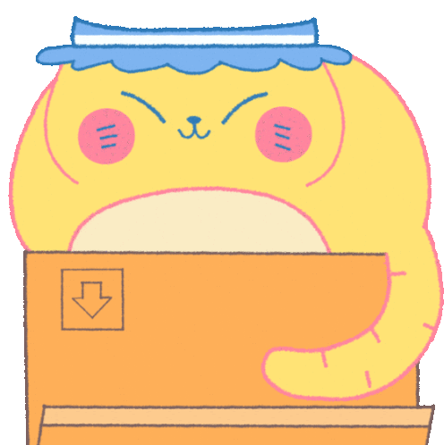 Boxy Kitten Chills Comfortably In The Box Sticker - Boxy Kitten Cute Adorable Stickers