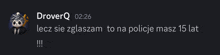 a screenshot of a text message from droverq