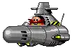 sonic the hedgehog is driving a submarine in a pixel art video game .