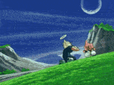 a cartoon drawing of a man kicking another man