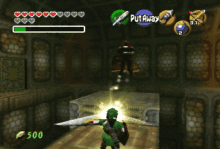 a screenshot of a video game with the word putaway at the top left