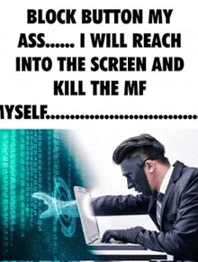 a man in a suit and tie is using a laptop computer while wearing a mask .