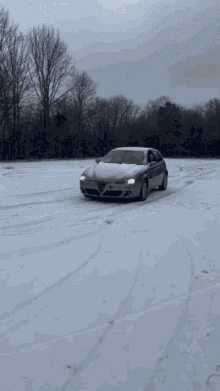 Alfa Romeo147winter Drift Snow GIF
