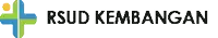 a logo for rsud kembangan with a cross and sun