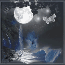 fantasy moonlight angel butterfly sparkle