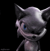a close up of a sonic the hedgehog 's face and hands