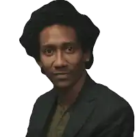 a man in a suit says i erased it in white letters