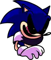 a cartoon drawing of a sonic the hedgehog with his mouth open and a purple glove .