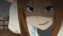 a close up of a girl with glasses and a necklace