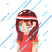 sad crying raining indonesia flag lost