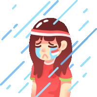 Player Cries In Defeat Sticker - Sad Crying Raining Stickers