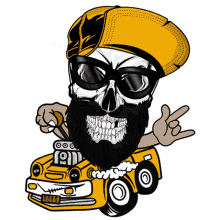 neonuke bearded man face logo car