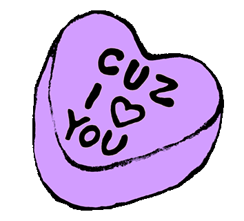 Cuz I Love You Purple Heart Sticker - Cuz I Love You Purple Heart Because I Love You Stickers