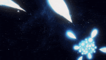 a glowing object in the dark looks like a rabbit 's head