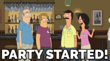 Shots! - "Party Staaaaaarteddd" GIF - Party Started Bobs Burgers Party Time GIFs