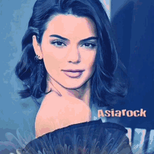a painting of a woman with the word asiarock written below her