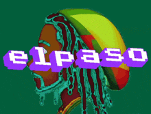 a pixel art of a woman with dreadlocks and the word elpaso in purple