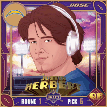chargers justin herbert handsome round one pick six