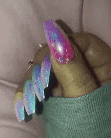 nails glitter unicorn nails nail selfie pretty nails