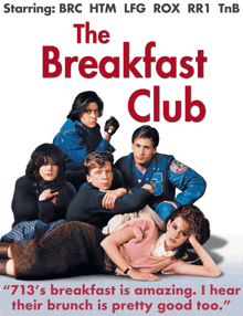 a poster for the breakfast club features a group of people
