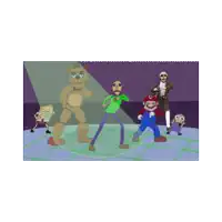 a group of cartoon characters including mario and spongebob