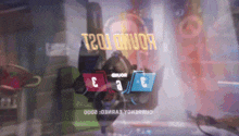a blurred image of a video game with the number 3 on the left