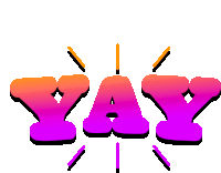 a purple and orange logo that says yay on a white background