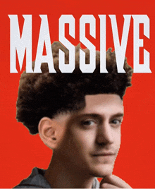 a picture of a man with the word massive written on it