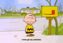 Charlie Brown Valentines GIF - Charlie Brown Valentines Forever Alone GIFs