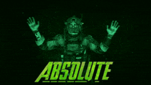 a poster for absolute cinema with a man in a gas mask on it