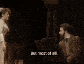a woman says " i love your painting " in a blurred image