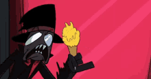 ice cream black hat villainous scare