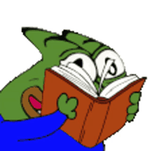 pepega reading book studying pepe the frog