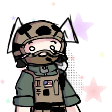 a drawing of a man in a military uniform with a flag on his chest