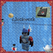 a picture of a robot that says clockwork