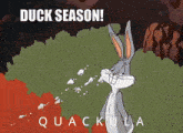 a cartoon of bugs bunny with the words duck season