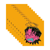 a drawing of a devil with a halo on its head