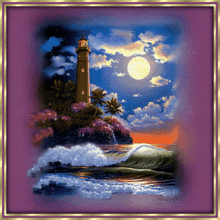 Lighthouse Moon GIF - Lighthouse Moon Wave GIFs