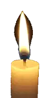 a close up of a candle with a flame on it