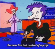 The Go-to "Because I'M Depressed" Quote GIF - Rugrats Because Ive Lost Control Of My Life Lost Control GIFs