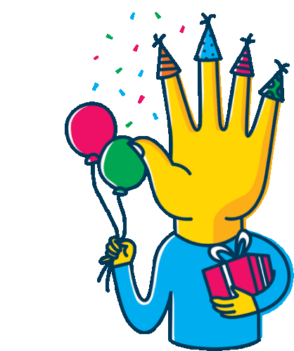 Hand Celebrating Birthday Sticker - Talktothe Hands High Five Present Stickers
