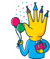 Hand Celebrating Birthday Sticker - Talktothe Hands High Five Present Stickers
