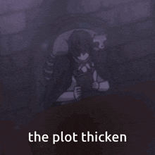 a drawing of a person with the words the plot thicken below them